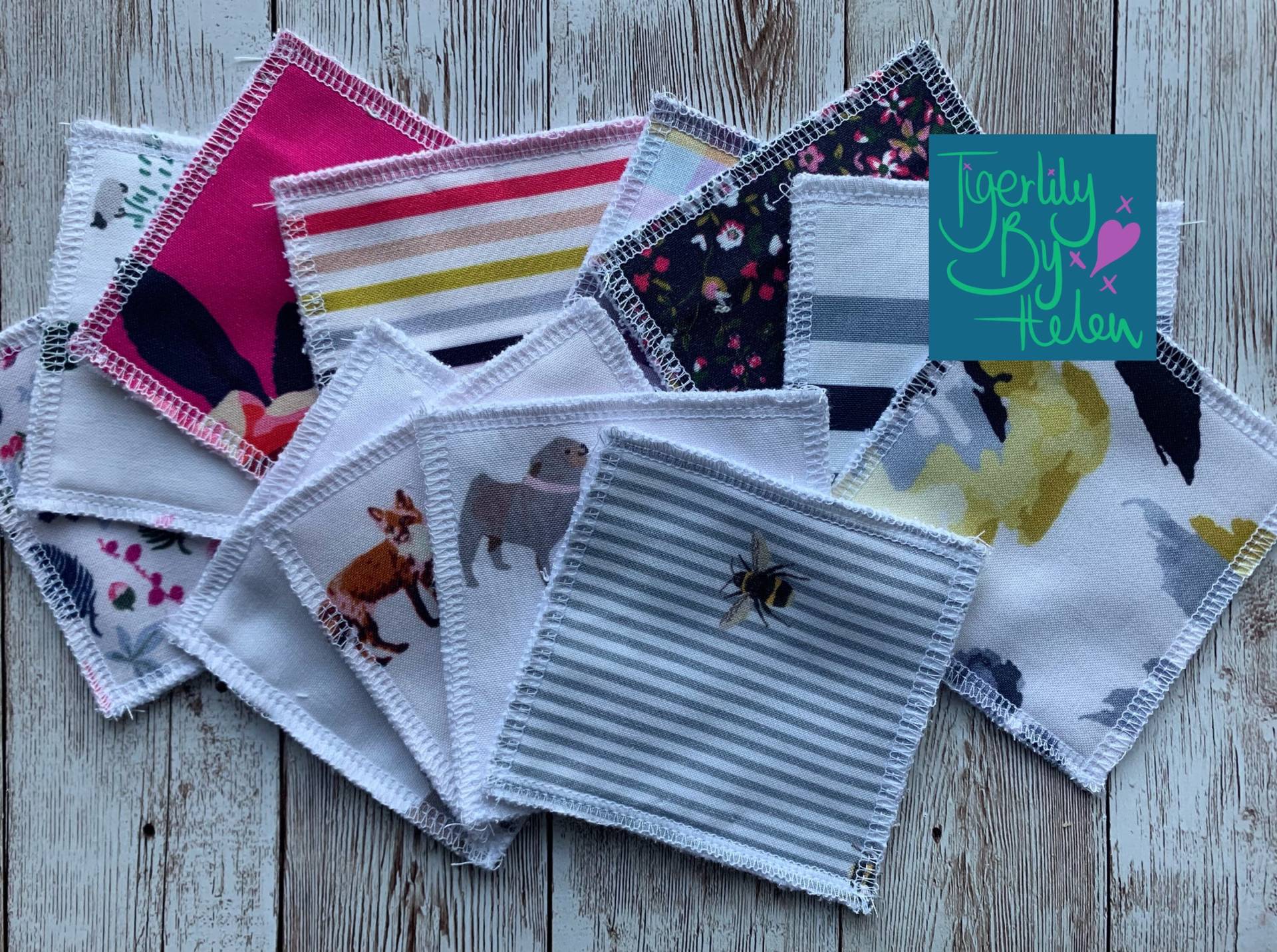 Joules 4 Stück Wiederverwendbare Bambus Frottee Wattepads von Etsy - TigerlilyByHelen