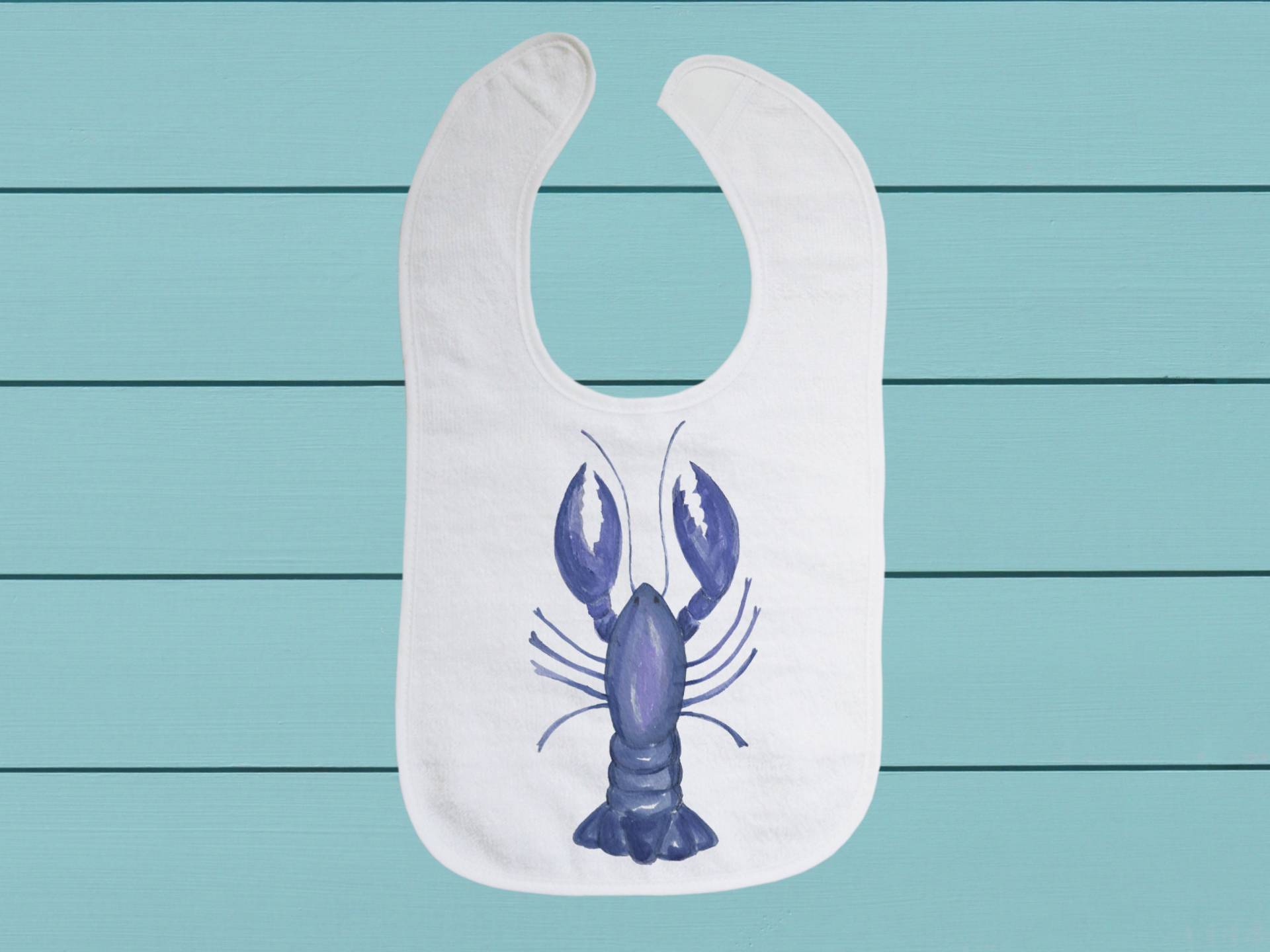 Blaues Hummer Lätzchen - Baumwoll Frottee Tuch Baby Lätzchen Mit Weichem Verschluss von Etsy - TinaLabadiniDesigns