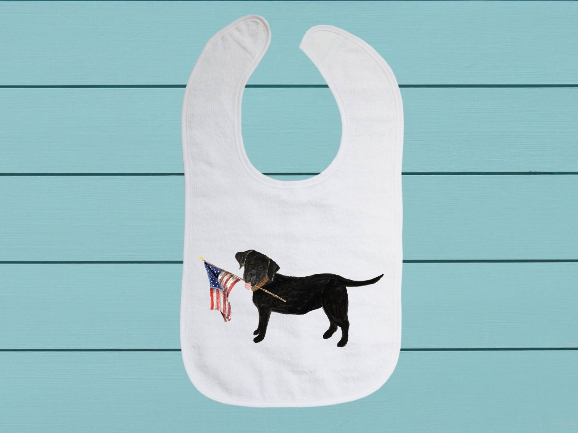 Schwarzes Labor Mit American Flag Lätzchen - Baumwoll Frottee Tuch Baby Lätzchen Weichem Verschluss von Etsy - TinaLabadiniDesigns