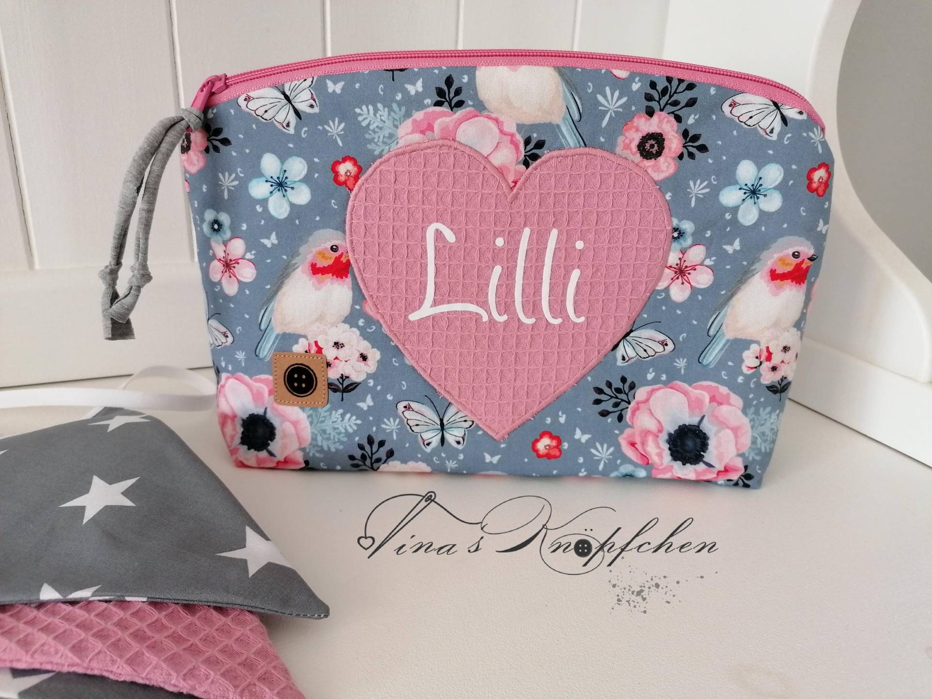 Wickeltasche Mit Name Für Mädchen/ Frühling/ Taufgeschenk/Geschenk Zur Geburt von Etsy - TinasKnoepfchen
