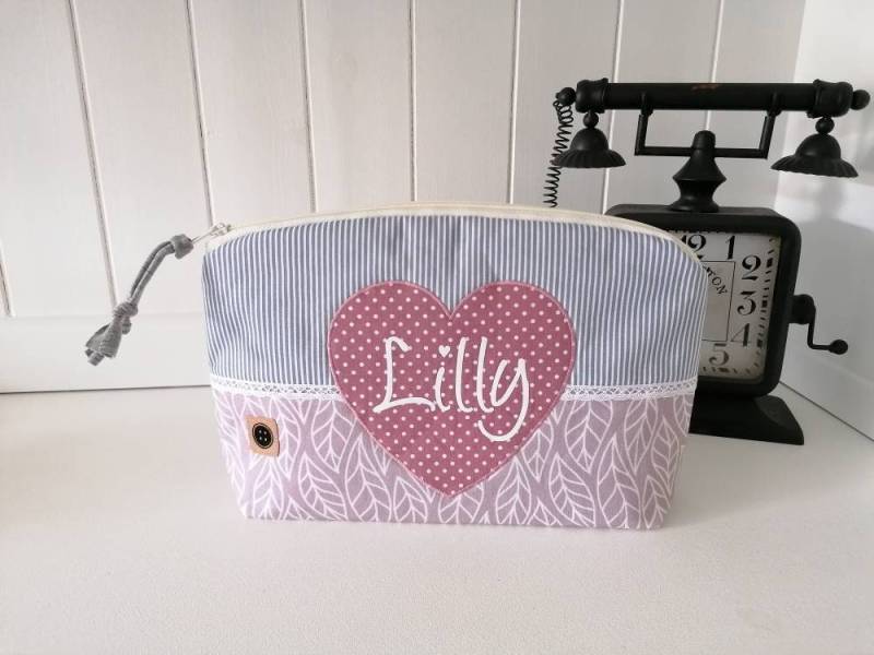 Windeltasche /xl Kulturtasche/Pastell Mit Name, Altrosa /Grau, Taufgeschenk Personalisiert/ Geschenk Zur Geburt, Krone von Etsy - DeinKuestenknopf