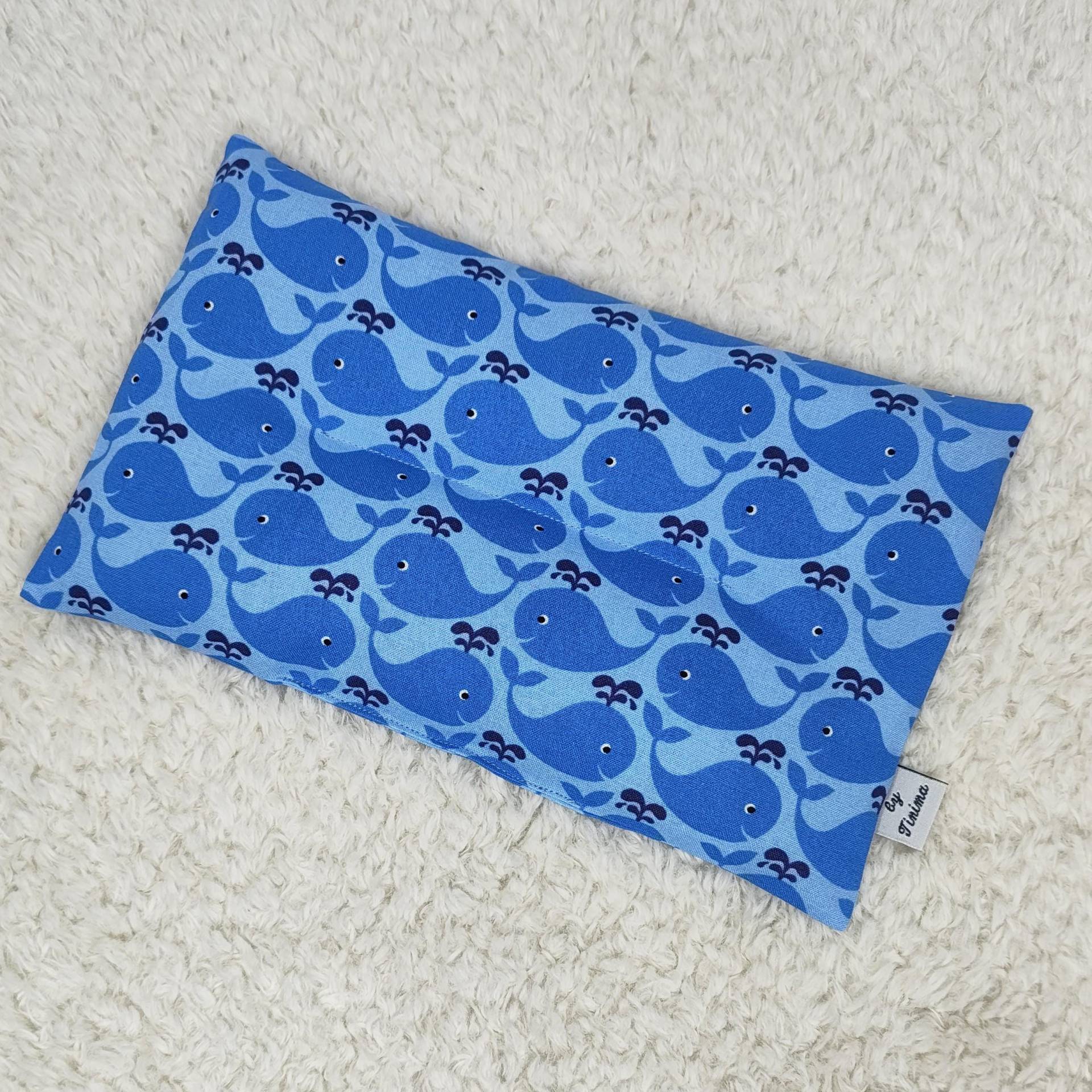 Dinkelkissen Kinder - Natürliche Wärmekissen, Körnerkissen Kuschelkissen Für Kinderzimmer, Handgemacht, Geschenkidee, 15x24 cm, Blaue Wale von Etsy - TinimakreativDE