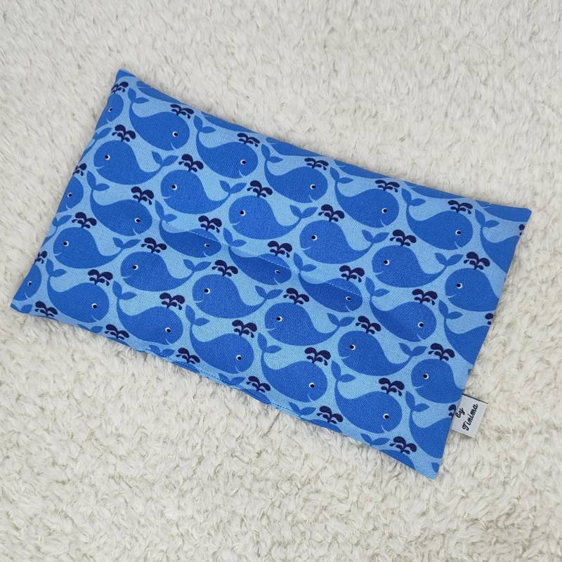 Dinkelkissen Kinder - Natürliche Wärmekissen, Körnerkissen Kuschelkissen Für Kinderzimmer, Handgemacht, Geschenkidee, 15x24 cm, Blaue Wale von Etsy - TinimakreativDE