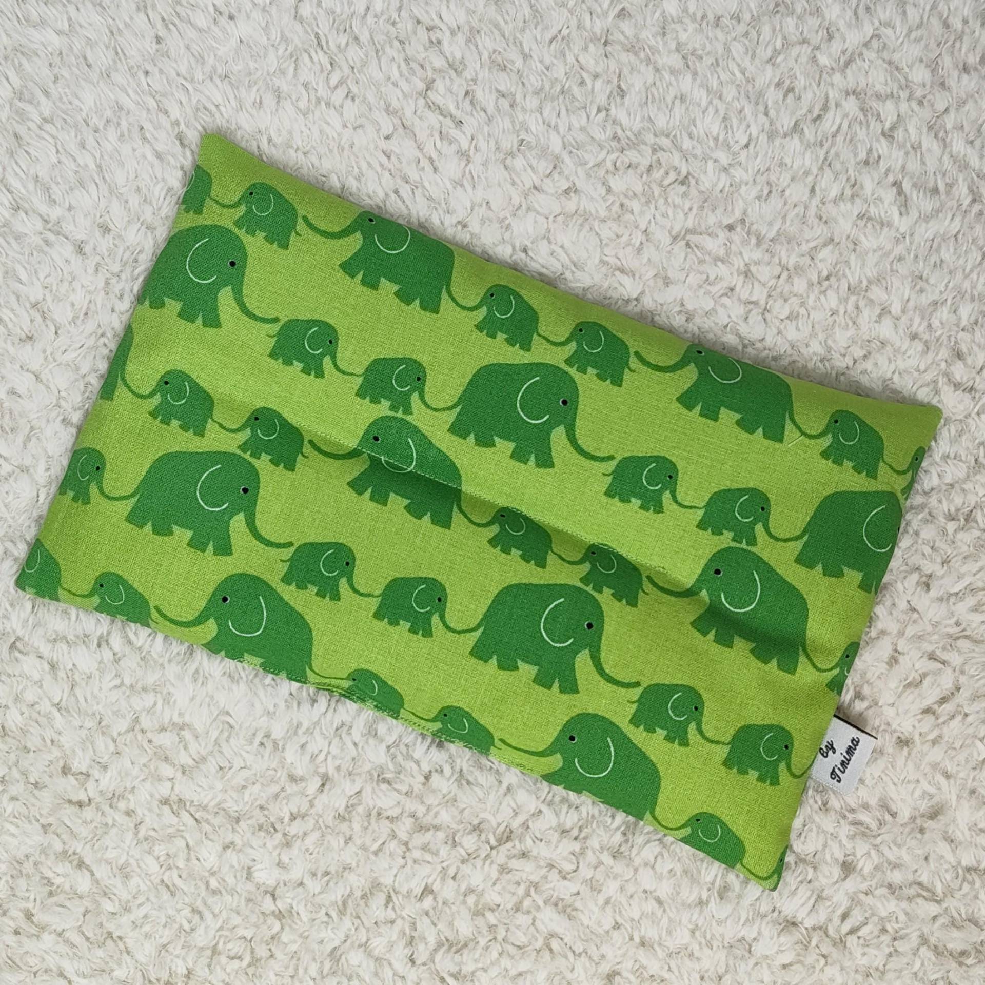 Dinkelkissen Kinder - Natürliche Wärmekissen, Körnerkissen Kuschelkissen Für Kinderzimmer, Handgemacht, Geschenkidee, 15x24 cm, Grün Elefant von Etsy - TinimakreativDE