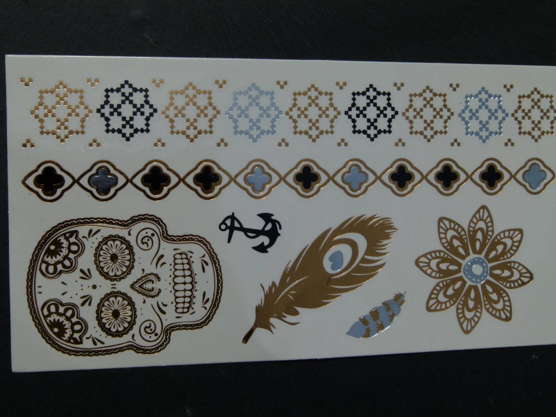 Nr. 128 - Temporäres Tattoo Boho Gold Silber Blume Feder Körperschmuck Körperbild Silberfarben Fake Goldfarben Nr. 128 - Temporäres Tattoo Boho Gold Silber Blume Feder Körperschmuck Körperbild Silberfarben Fake Goldfarben von Etsy - TinkyStarShop