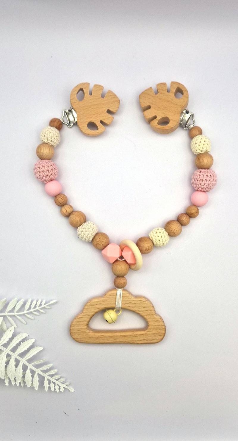 Personalisierte Kinderwagenkette Mit Namen Rosa | Babygeschenk Mädchen Geschenk Zur Geburt Handgemachte Holz & Silikon von Etsy - TitiloobyKiki