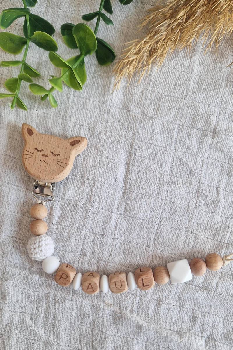Schnullerkette Mit Namen Für Mädchen Und Junge, Personalisiert, 100% Handgemacht, Buntes Design, Geschenk, Holzbuchstaben, Zeitloses Design von Etsy - TitiloobyKiki
