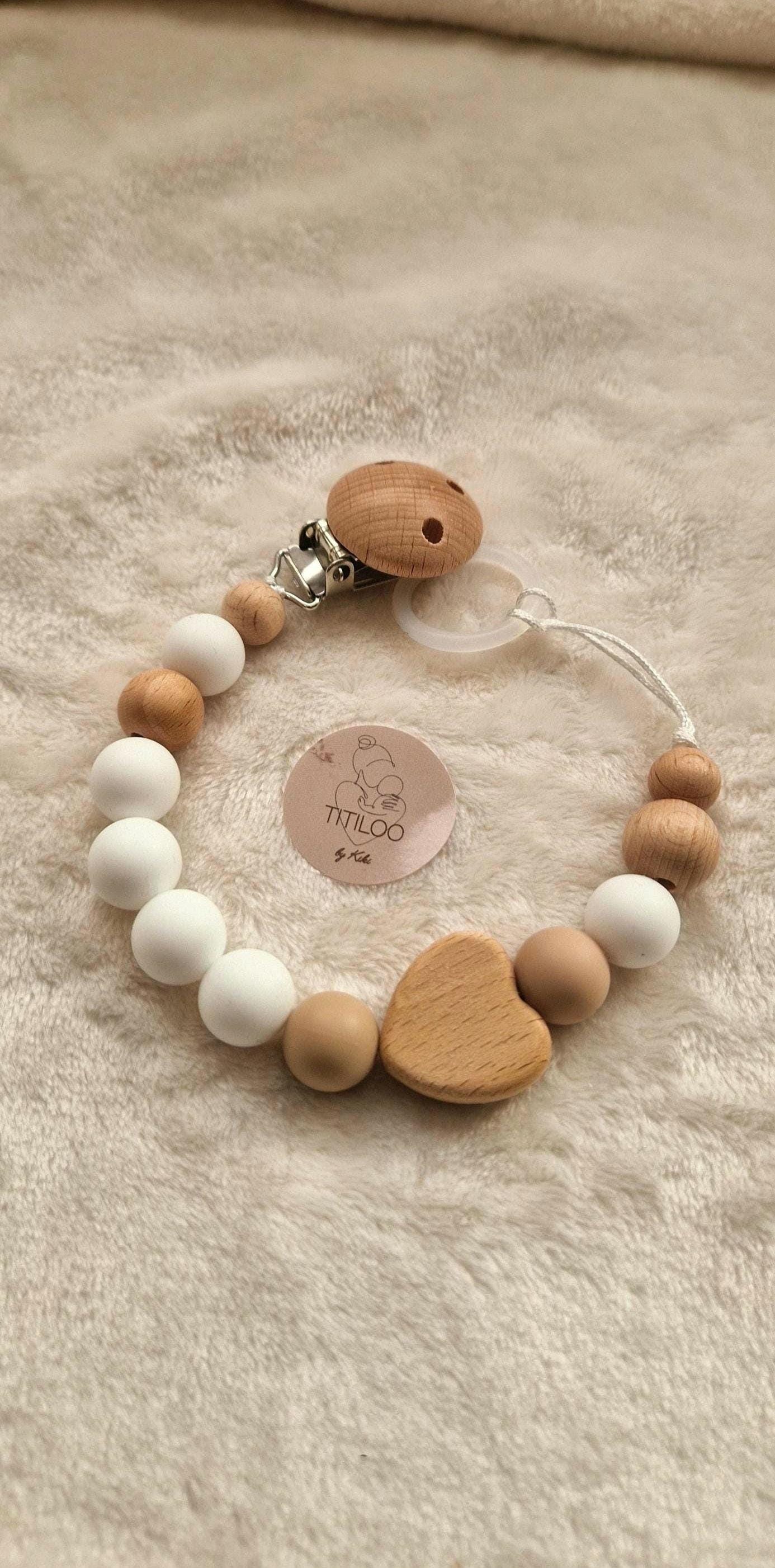 Schnullerkette Mit Perlen - Liebevoll Handgefertigt in Österreich | Geschenk Zur Geburt & Taufe Bpa-Frei von Etsy - TitiloobyKiki