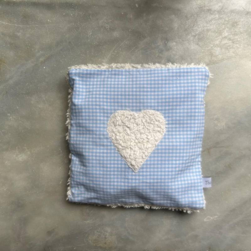 Kirschkernkissen Herz - Hellblau- Wärmekissen Mit Herausnehmbarem Inlett Und Bio-Baumwollplüsch von Etsy - Tocchine