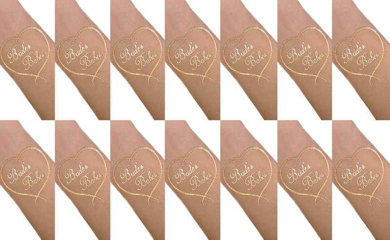 16 Metallic Hen Night Tattoos, Toll Für Eine Mädchennacht. Bride To Be, Braut Babes. Gold, Herz Liebe Glitzer Effekt Temporäre Tattoos von Etsy - TopTats