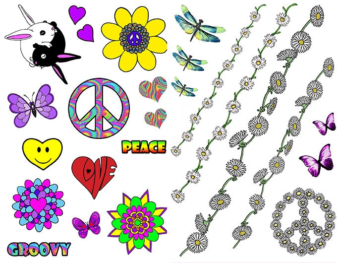 Lustiges Ausgefallenes Kleid Hippy 60Er Jahre Flower Power Gänseblümchen Kette Temporäre Tattoos. Toll Für Festivals, Buttefly, Libelle, Kostüm Lustiges Ausgefallenes Kleid Hippy 60Er Jahre Flower Power Gänseblümchen Kette Temporäre Tattoos. Toll Für Festivals, Buttefly, Libelle, Kostüm von Etsy - TopTats