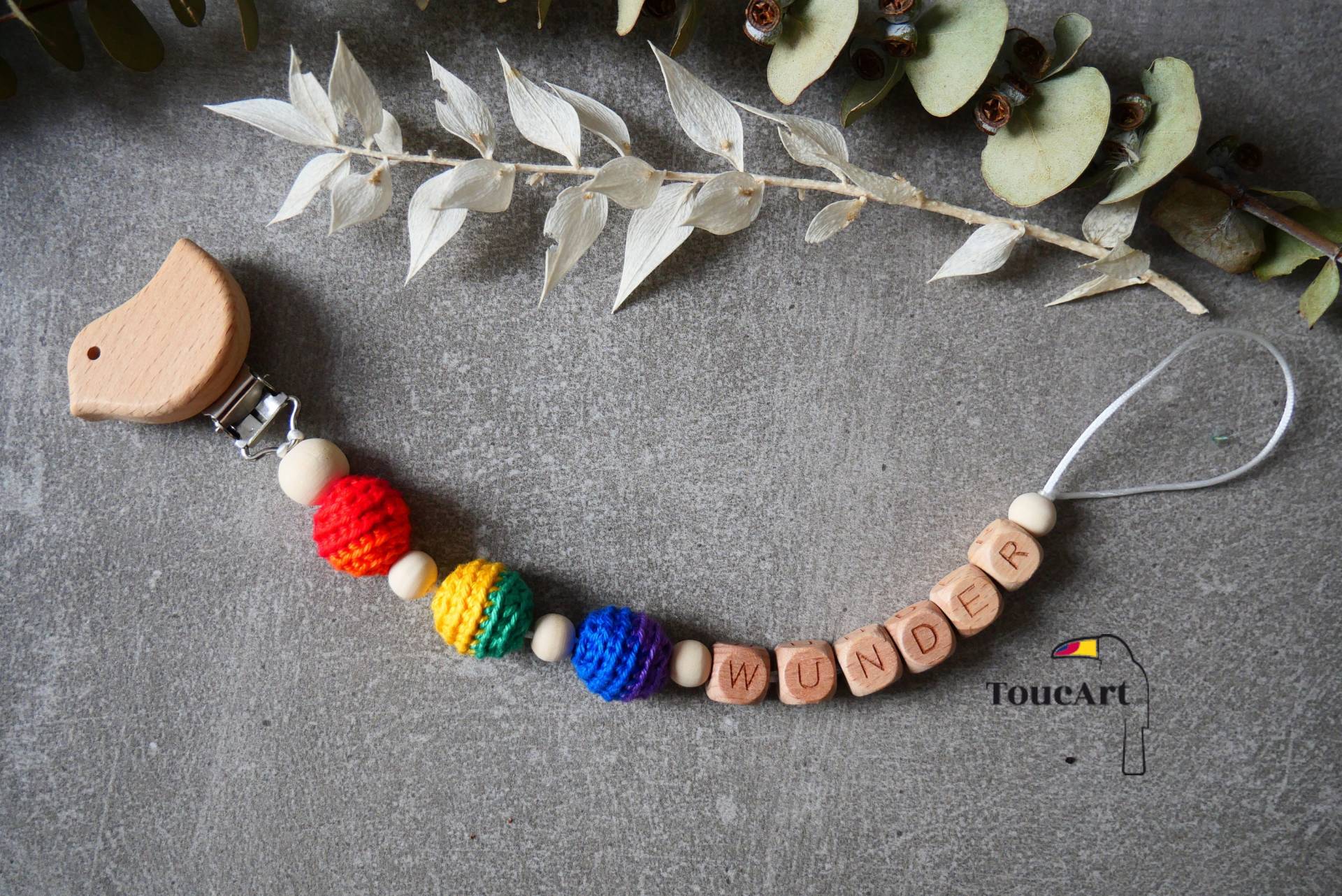 Personalisierbare Schnullerkette Mit Zweifarbig Handgehäkelten Perlen in Großer Farbauswahl - Regenbogen Baby Geschenk Handgefertigt Personalisierbare Schnullerkette Mit Zweifarbig Handgehäkelten Perlen in Großer Farbauswahl - Regenbogen Baby Geschenk Handgefertigt von Etsy - ToucartDE