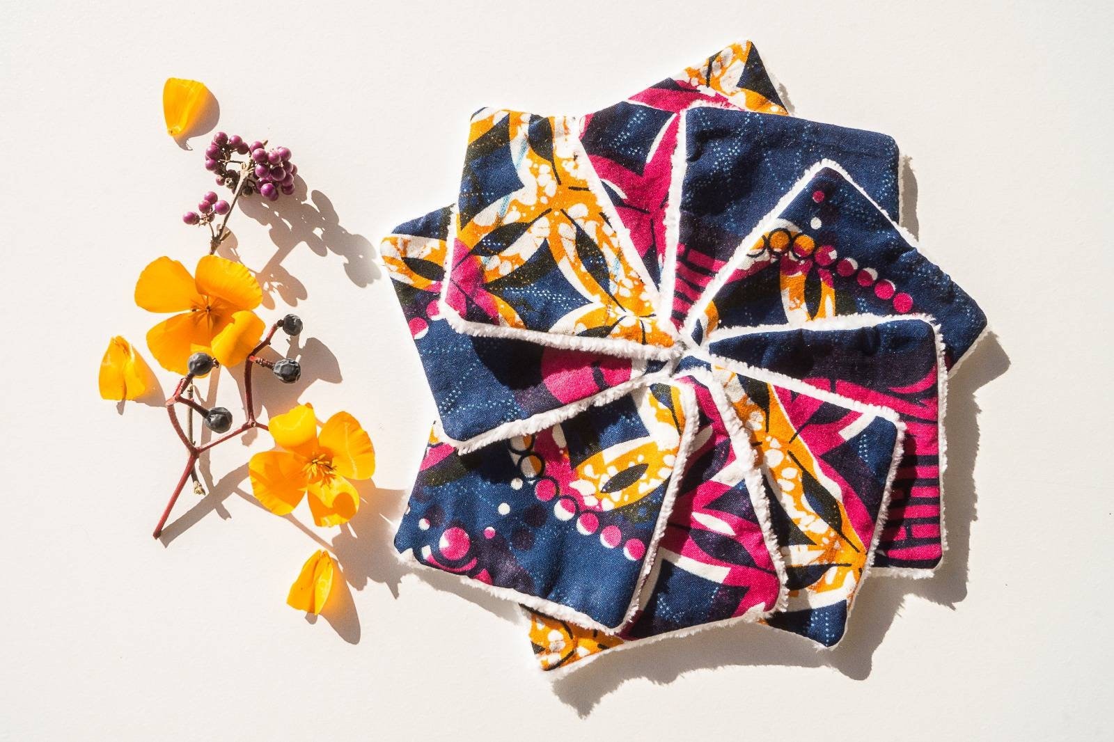 Waschbare Make-Up-Entferner-Tücher Aus Wachs - Und Bambus-Frottee, Fuchsia, Orange Blau Waschbare Make-Up-Entferner-Tücher Aus Wachs - Und Bambus-Frottee, Fuchsia, Orange Blau von Etsy - Touchofwax