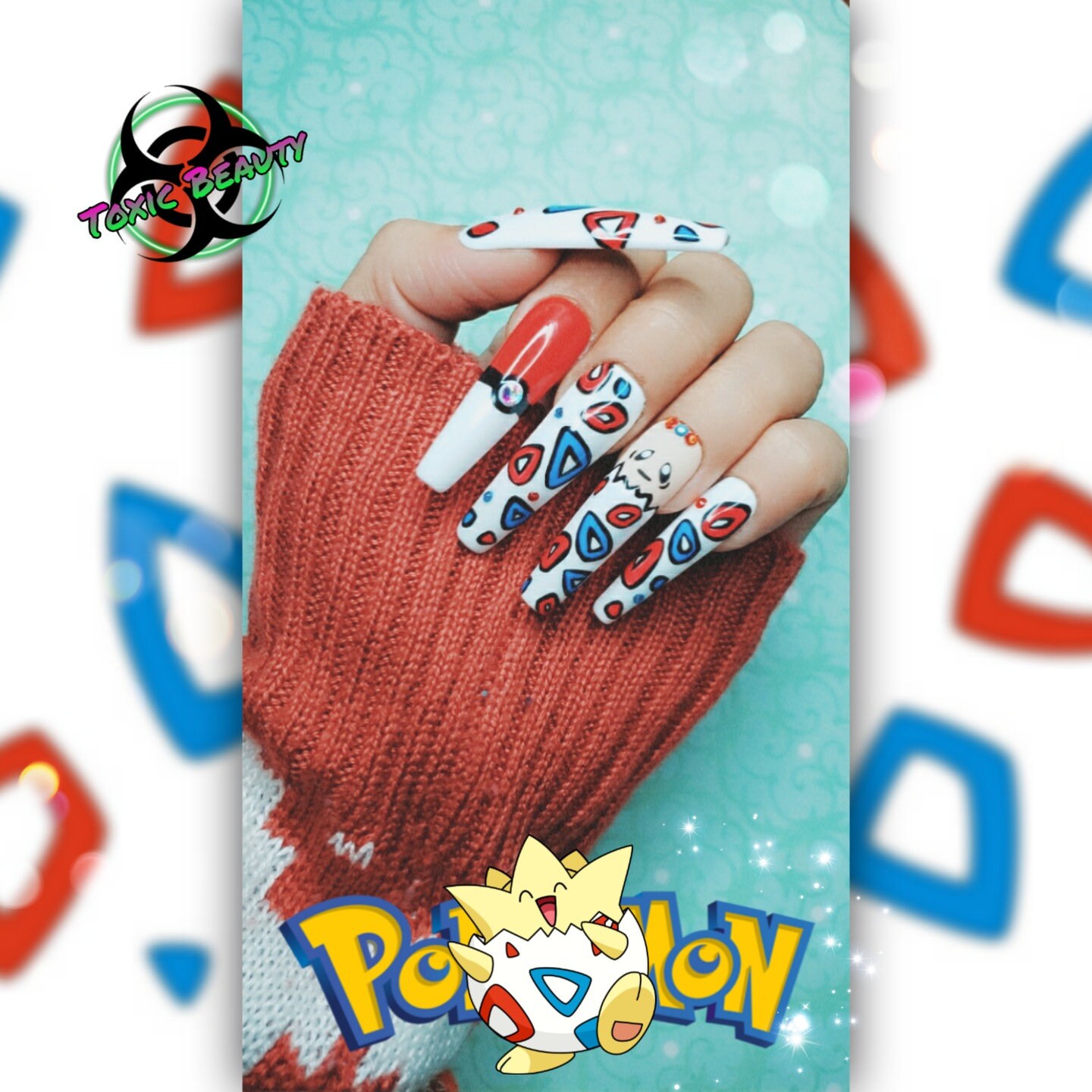 Weiß Nette Cartoon/Manga/Handbemalte Drücken Sie Auf Die Nägel von Etsy - ToxicBeautyNailArt