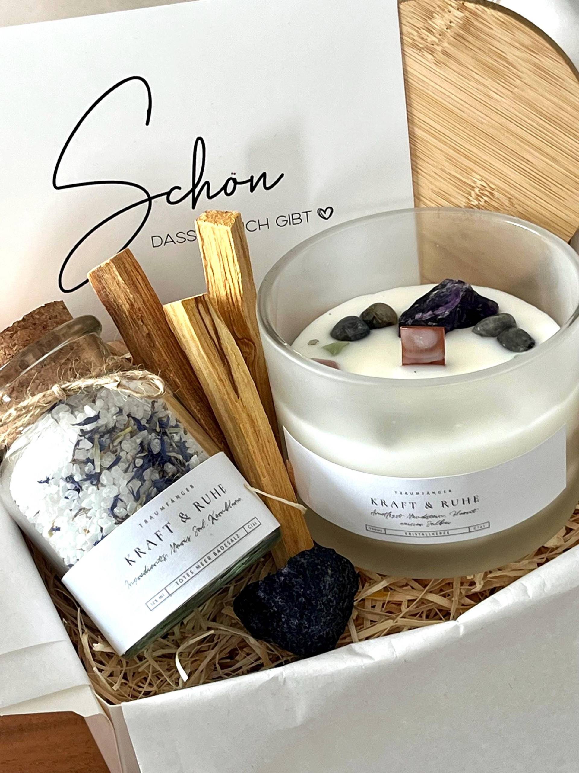 Kraft Und Ruhe Wellness Geschenkbox Mit Kristallkerze Badesalz Palo Santo | Geschenk Set Für Frauen Freundin Spa Wohlfühlbox Geburtstag von Etsy - TraumfaengerLaden