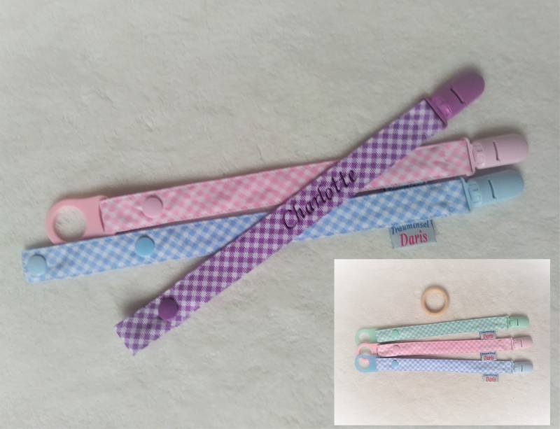 Schnullerband Mit Namen Aus Baumwollstoff Ring von Etsy - TrauminselDaris
