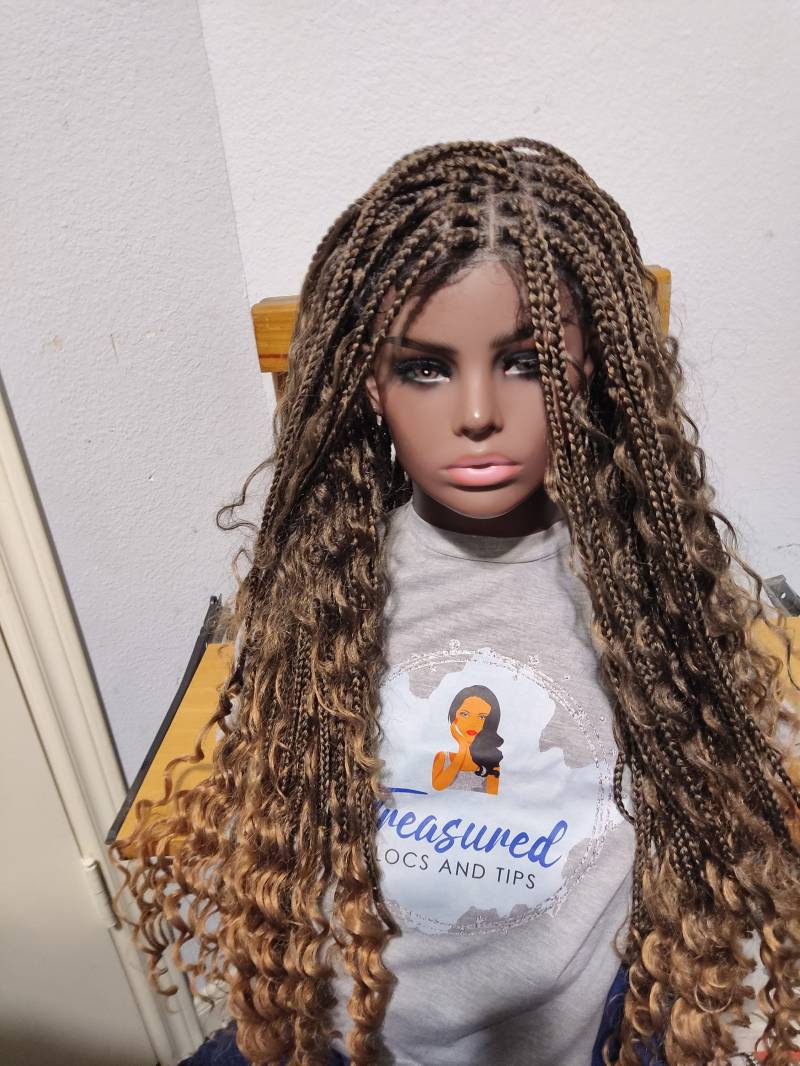 Lace Front Perücke/Göttin-Zopf-Perücke | Box Braid Geflochtene Verschluss-Perücke von Etsy - TreasuredLocsandTips