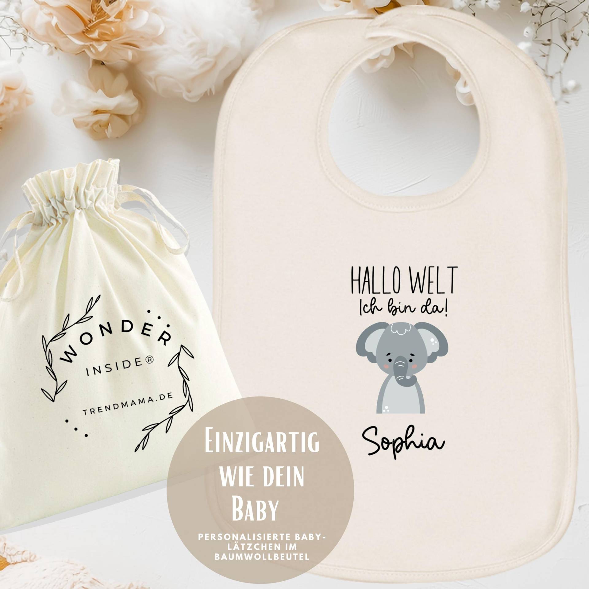 Personalisiertes Babylätzchen - Mit Namen |Geschenk Geburt, Baby Shower & Taufe | Baby-Lätzchen Design Elefant |Im Geschenk Baumwollbeutel Personalisiertes Babylätzchen - Mit Namen |Geschenk Geburt, Baby Shower & Taufe | Baby-Lätzchen Design Elefant |Im Geschenk Baumwollbeutel von Etsy - TrendMama