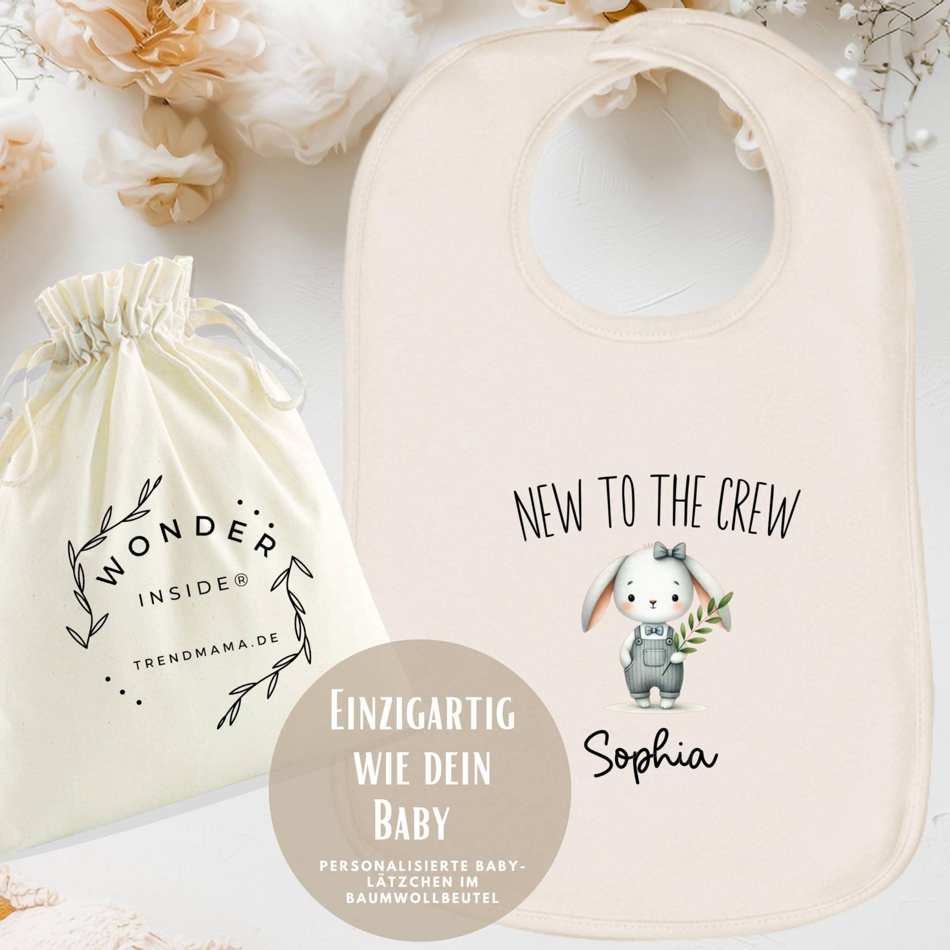 Personalisiertes Babylätzchen - Mit Namen | New To The Crew |Geschenk Geburt, Baby Shower & Taufe Design Hase |Im Geschenke Baumwollbeutel Personalisiertes Babylätzchen - Mit Namen | New To The Crew |Geschenk Geburt, Baby Shower & Taufe Design Hase |Im Geschenke Baumwollbeutel von Etsy - TrendMama