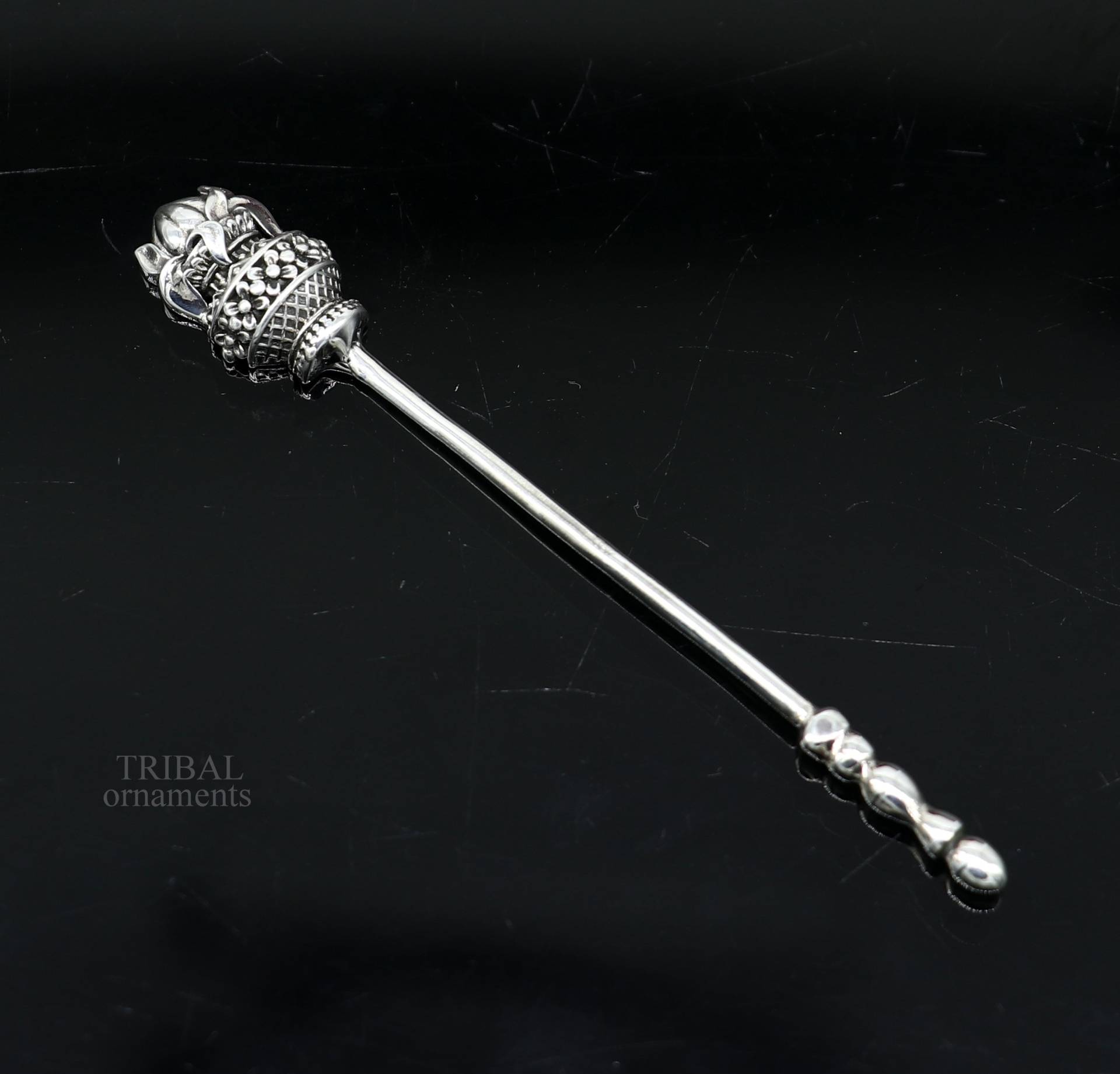 3 cm Lange Handgemachte Solide 925 Sterlingsilber Kumkum Sticks, Eyeliner Stick, Kajal Surma Bräute Vintage Style Geschenk Su656 von Etsy - TribalOrnaments