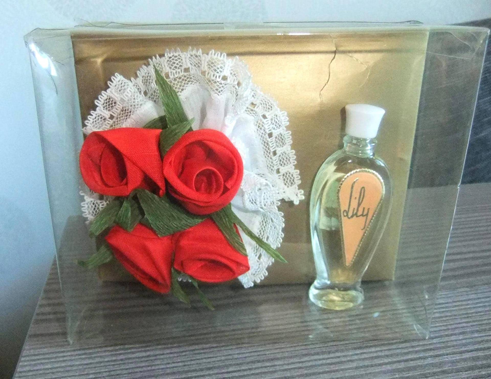 Vintage Miniatur Parfüm Mit 2 Stofftaschentüchern in Geschenkbox, 1950Er Jahre von Etsy - TroedelMarie