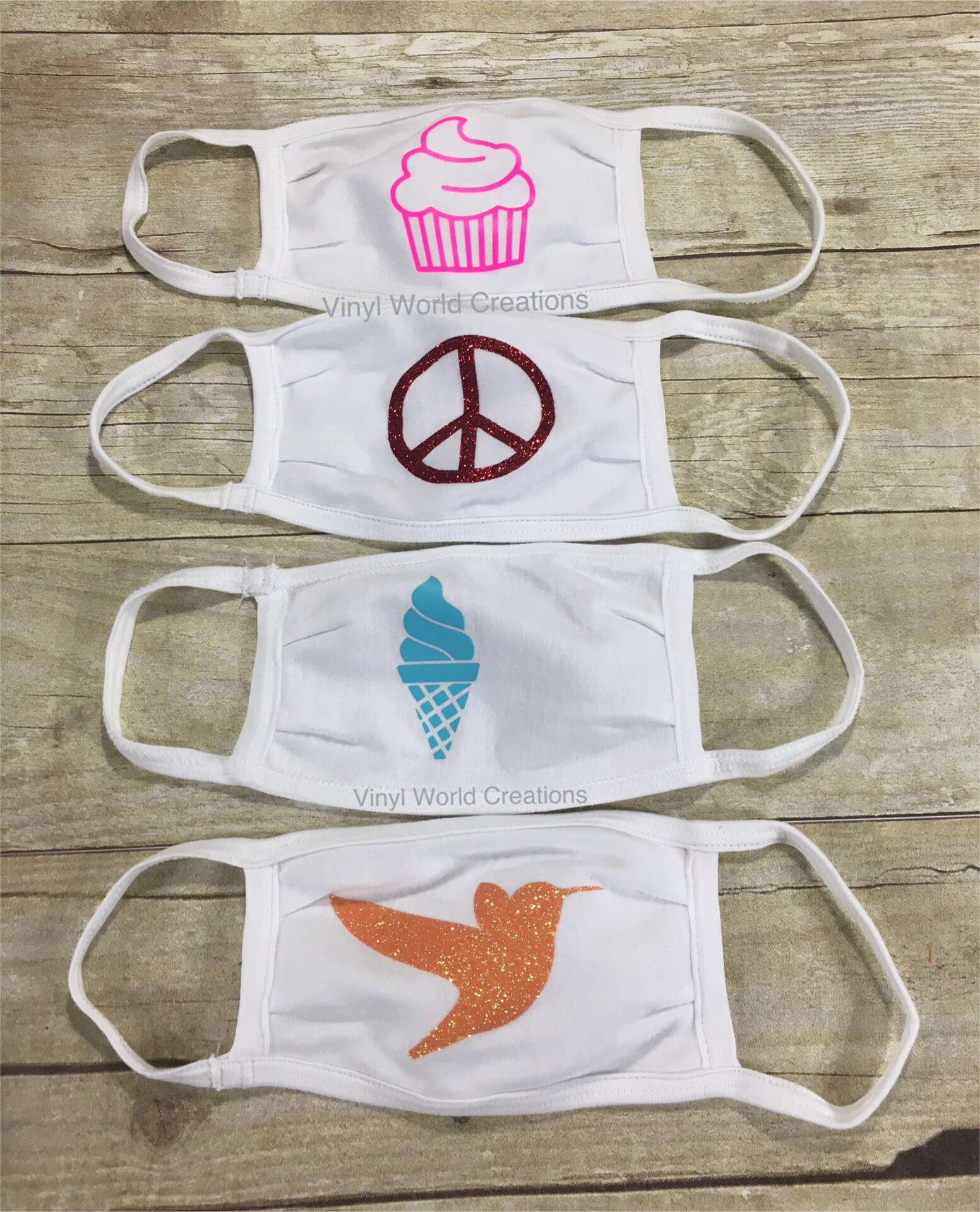 Personalisierte Maske Für Kinder/ Waschbare Gesichtsmaske/Atmungsaktive Cupcake Peace Sign Eiscreme Vogel von Etsy - TrueColorApparel