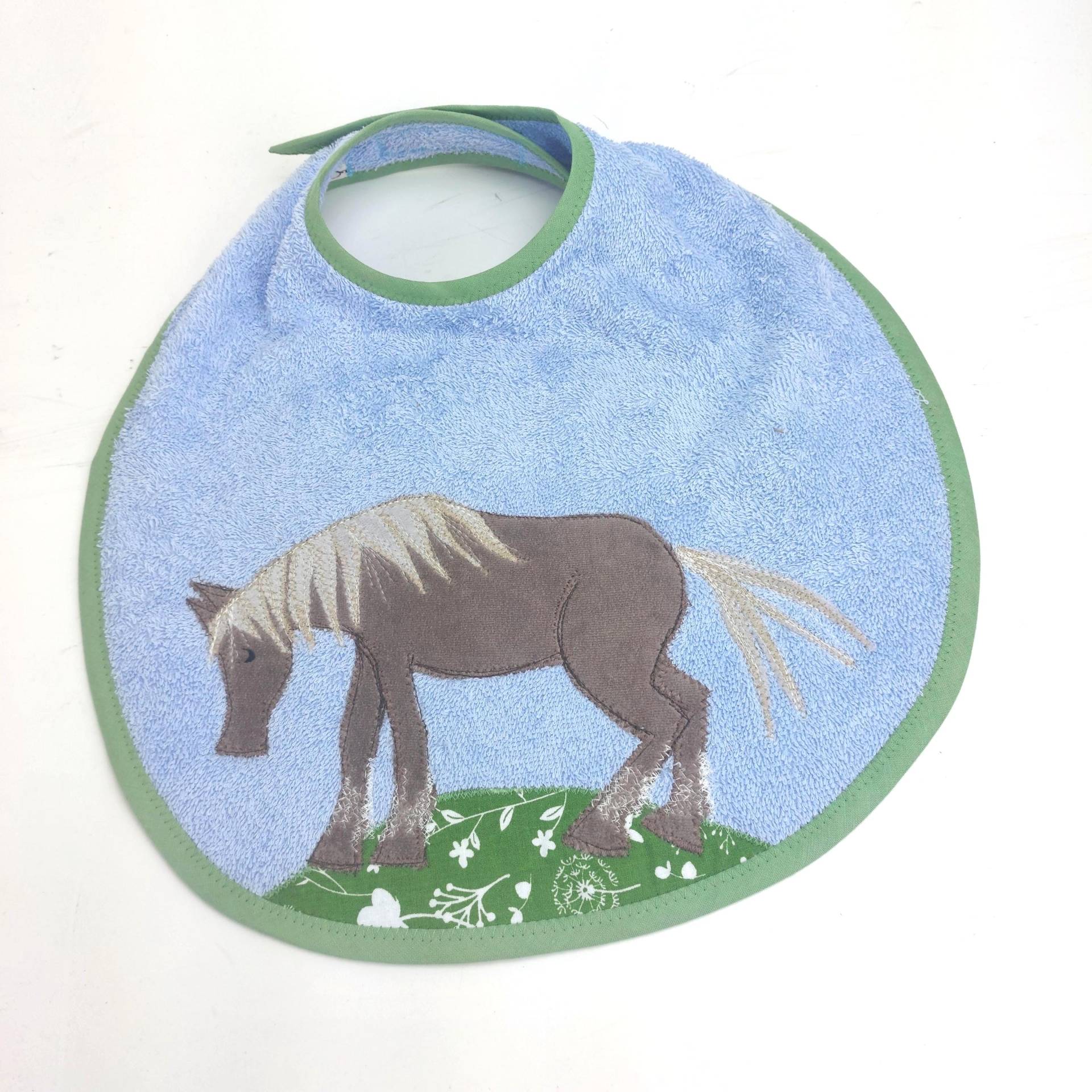 xl-Pferde-Lätzchen, Großes Baby - Und Kleinkinderlätzchen Hellblau Mit Braunem Pferd von Etsy - Trullafabrik