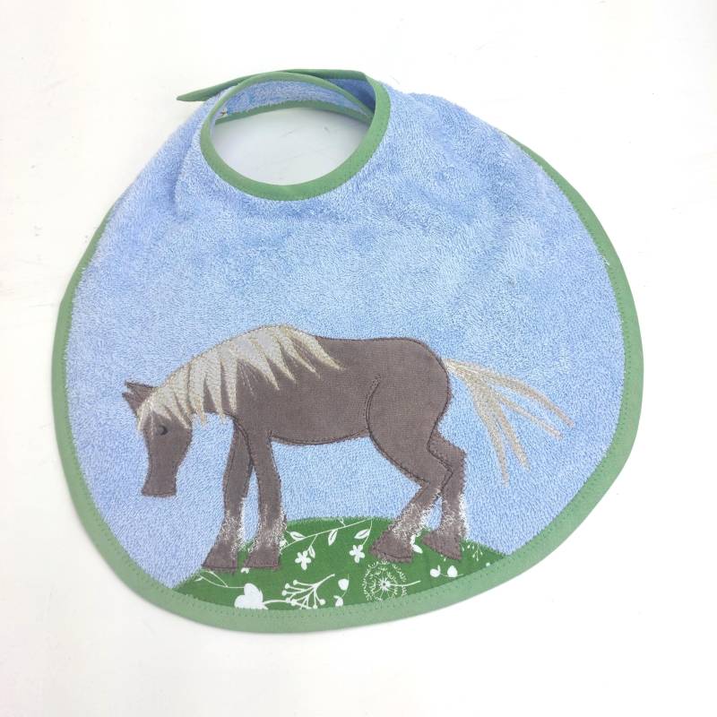 xl-Pferde-Lätzchen, Großes Baby - Und Kleinkinderlätzchen Hellblau Mit Braunem Pferd von Etsy - Trullafabrik