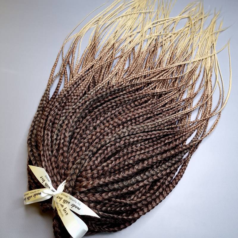 Ombre Flechthaarverlängerungen Braun Bis Blond, Kanekalon Braids, Double Ended Set von Etsy - TsymayDreads