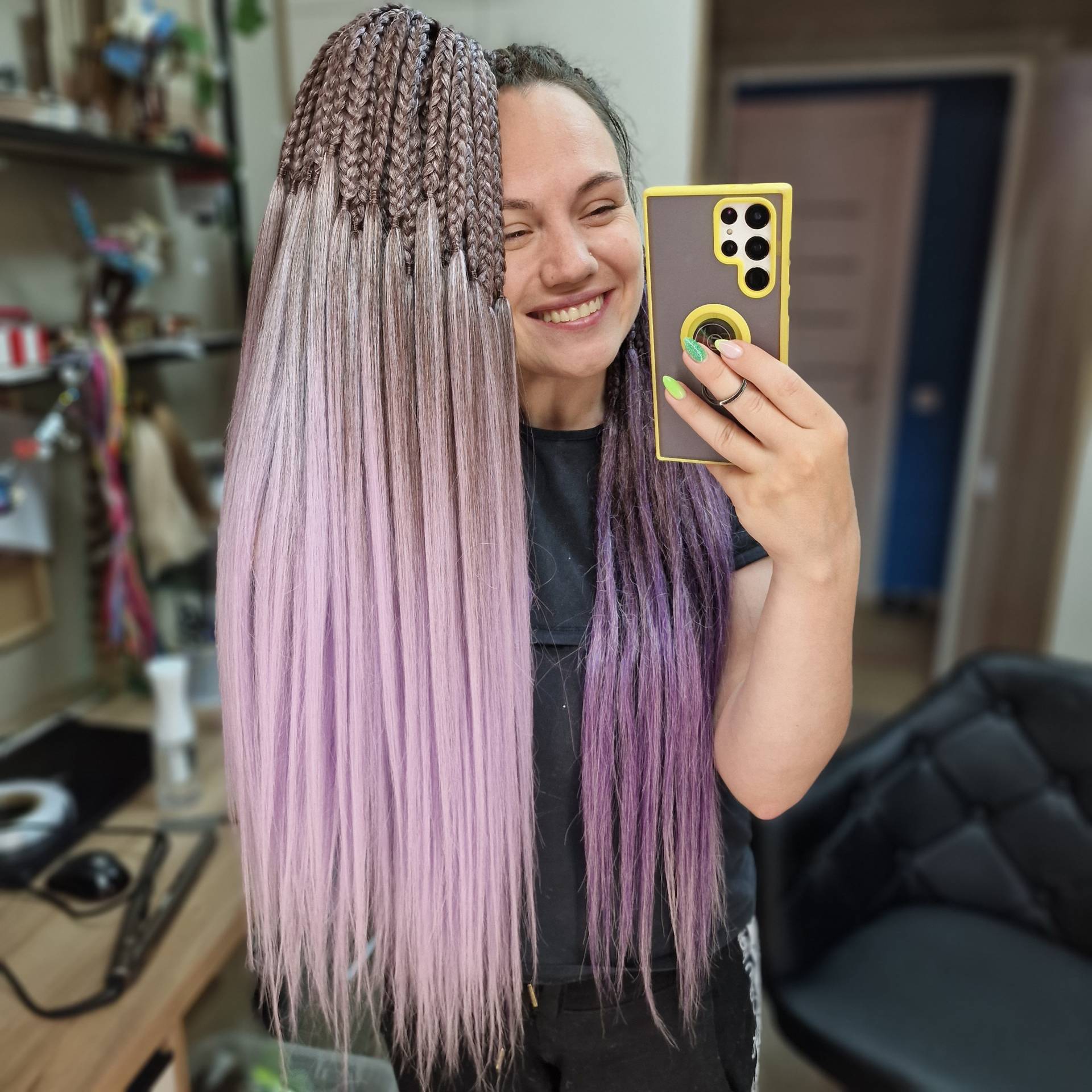 Ombre Flechthaarverlängerungen Dunkelbraun Bis Helllila, Künstliche Dreadlocks Ombre Flechthaarverlängerungen Dunkelbraun Bis Helllila, Künstliche Dreadlocks von Etsy - TsymayDreads