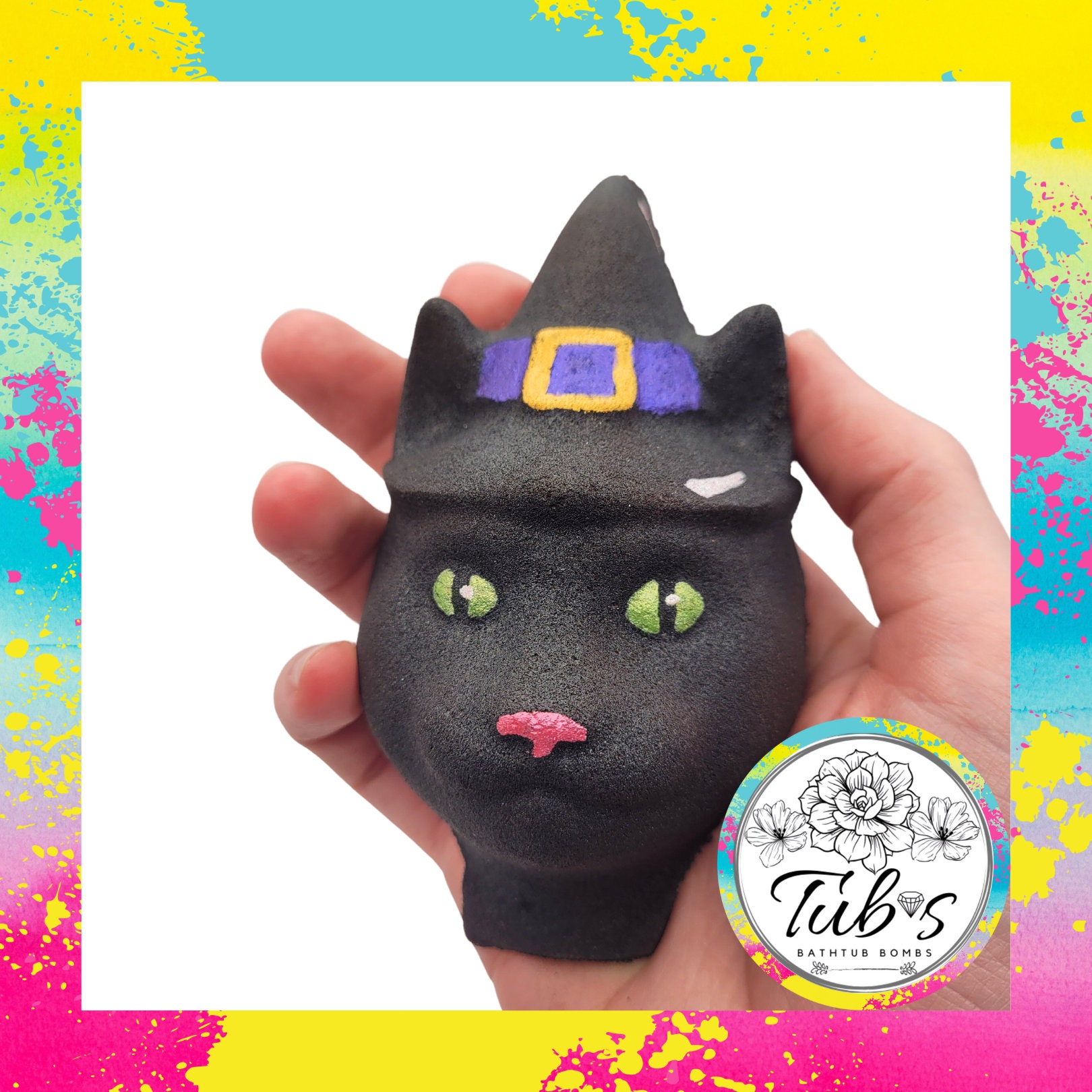 Katze Im Hexenhut Badebombe - Halloween Gruselig Feline Süßes Oder Saures Geschenk Kinder Jungen Mädchen Tier Handmade Uk Kitty Herbst Vibes von Etsy - Tubsbathbombs