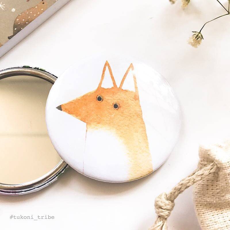 Fuchs Taschenspiegel, Handtaschen Spiegel, Niedlicher Taschenspiegel von Etsy - TukoniTribe