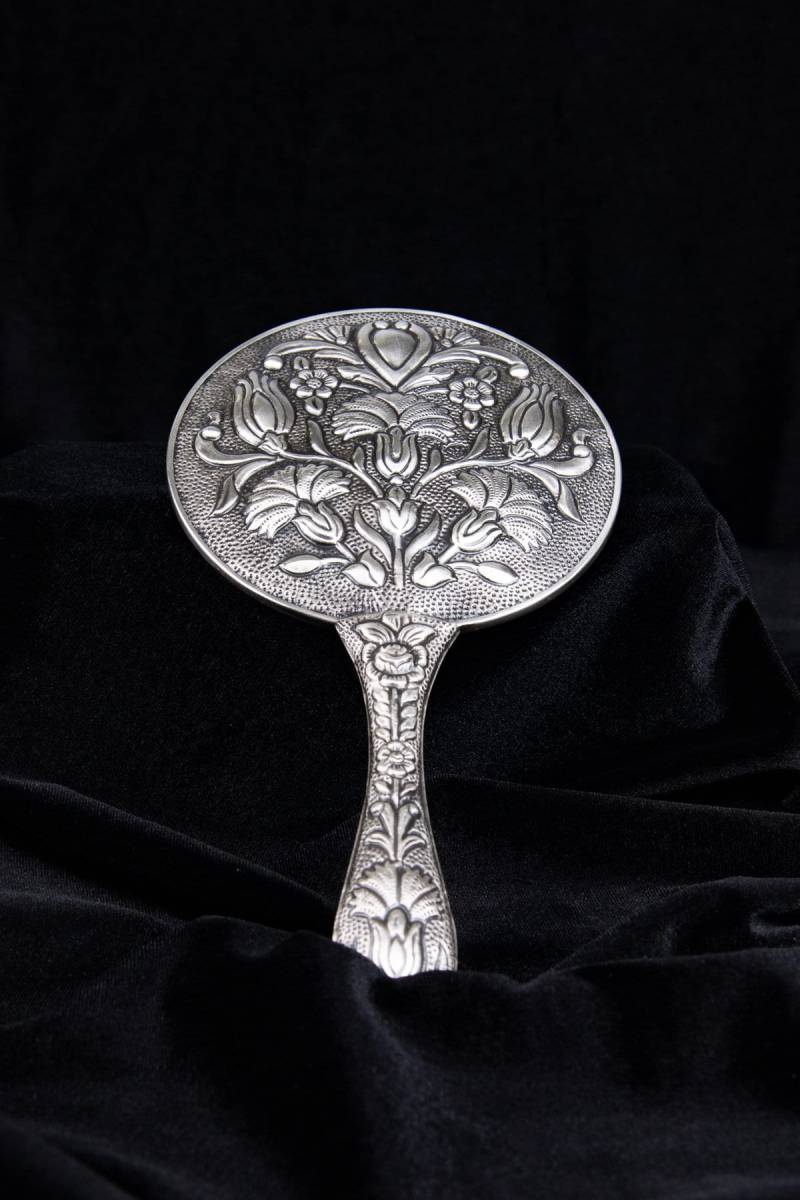 925 Ayar Gümüş Lotus Çiçeği Özel Tasarım El Aynası von Etsy - TuranSilver