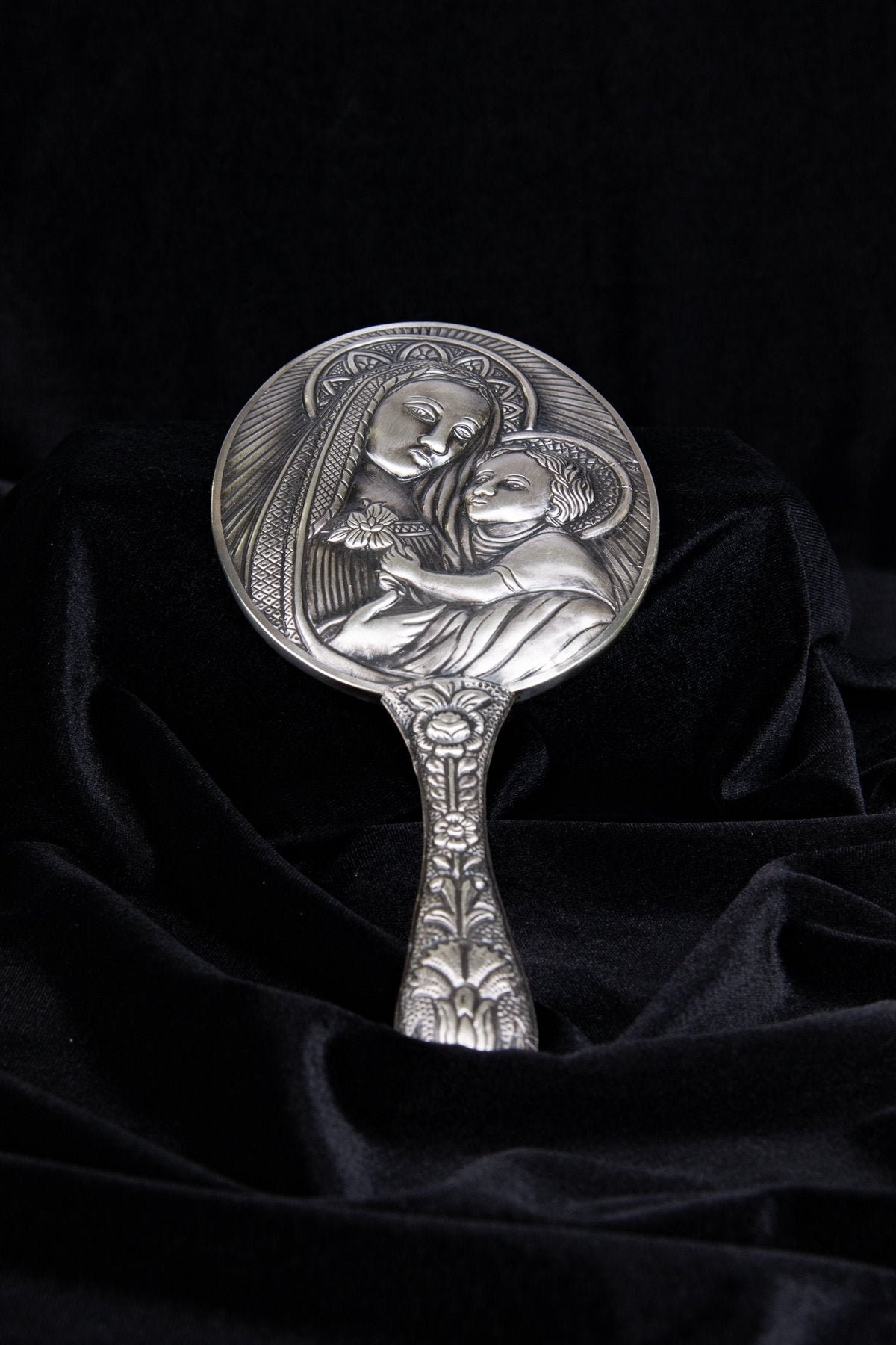925 Ayar Gümüş Meryem Ana Ve Isamotivli El Aynası von Etsy - TuranSilver