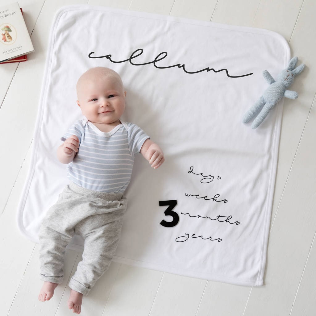 Personalisierte Baby-Meilenstein-Decke, Neue Baby-Geschenke, Mutterschafts-Geschenke Für Sie, Baby-Wesensmerkmale von Etsy - TwentySevenUK