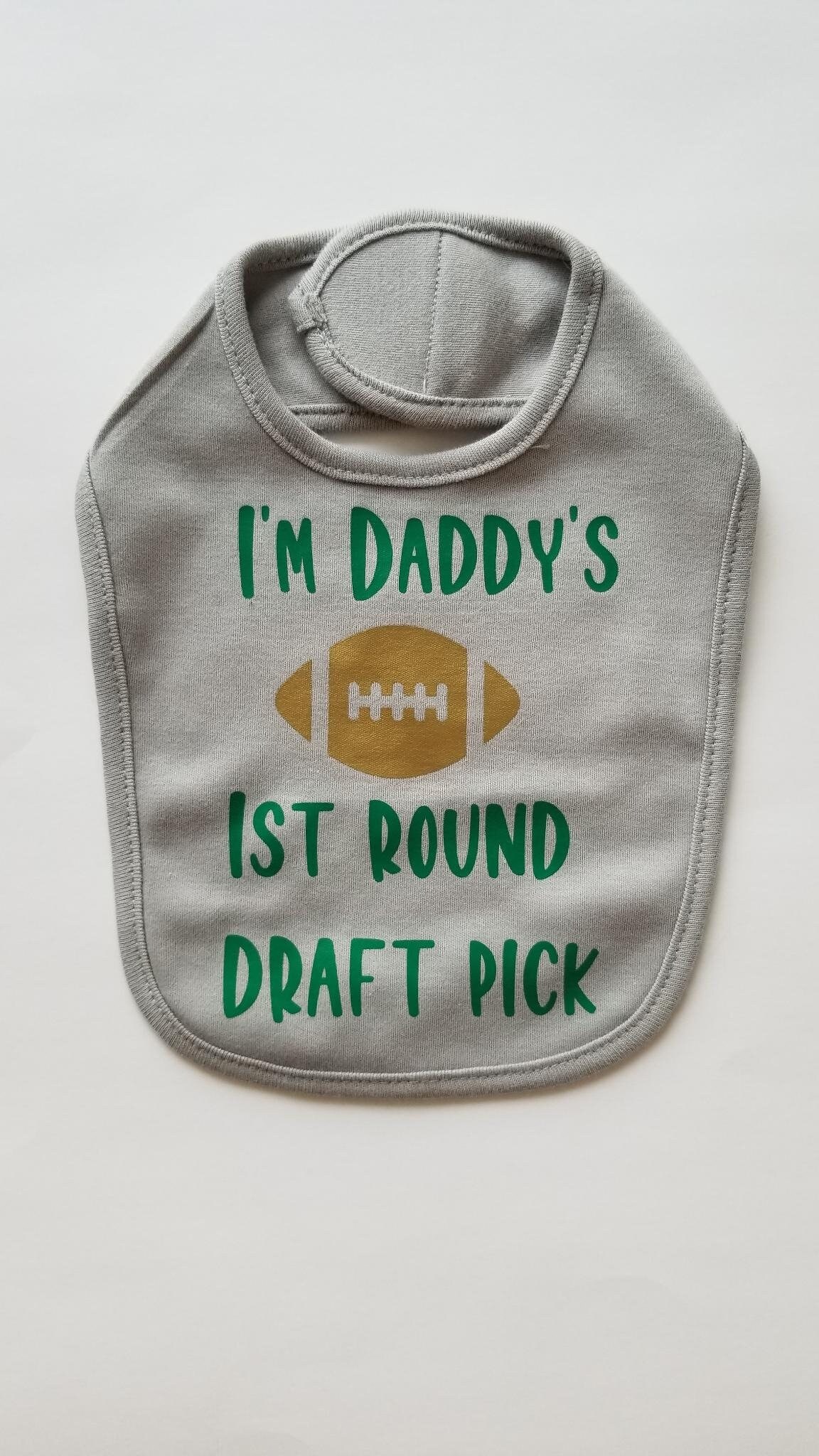 Daddy Es 1.runde Draft Pick Bib Daddy Es 1.runde Draft Pick Bib von Etsy - TwinnyShoppe