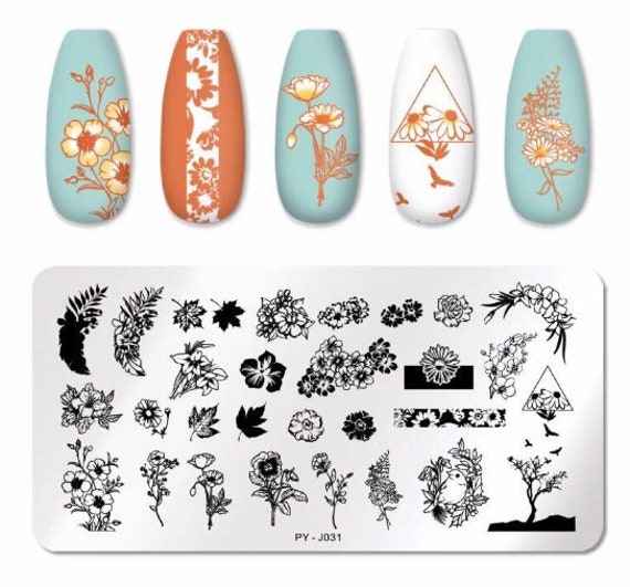 Blumen Nagel Stempelplatte Für Diy Maniküre Kunst/Nail Art Schablone Stempelwerkzeug Design von Etsy - TwistedRealityCrafts