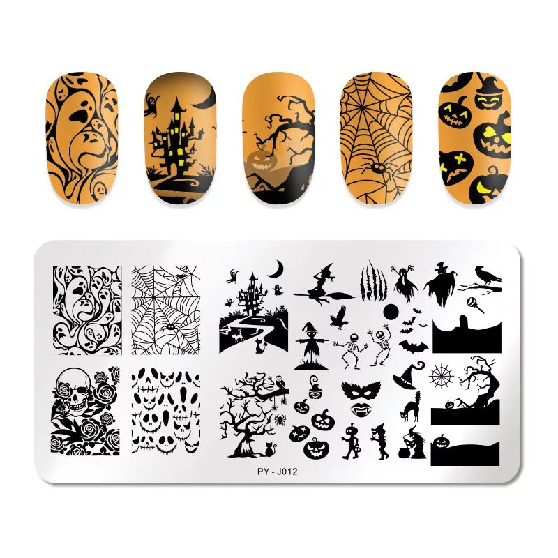 Halloween Nail Art Stempelplatte Nagelstempel Für Diy Maniküre Kunst Nagelstempelwerkzeug von Etsy - TwistedRealityCrafts