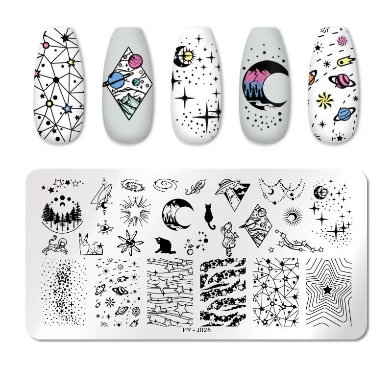 Weltraum Nail Art Stamping Platte Nagel Stempel Für Diy Maniküre von Etsy - TwistedRealityCrafts