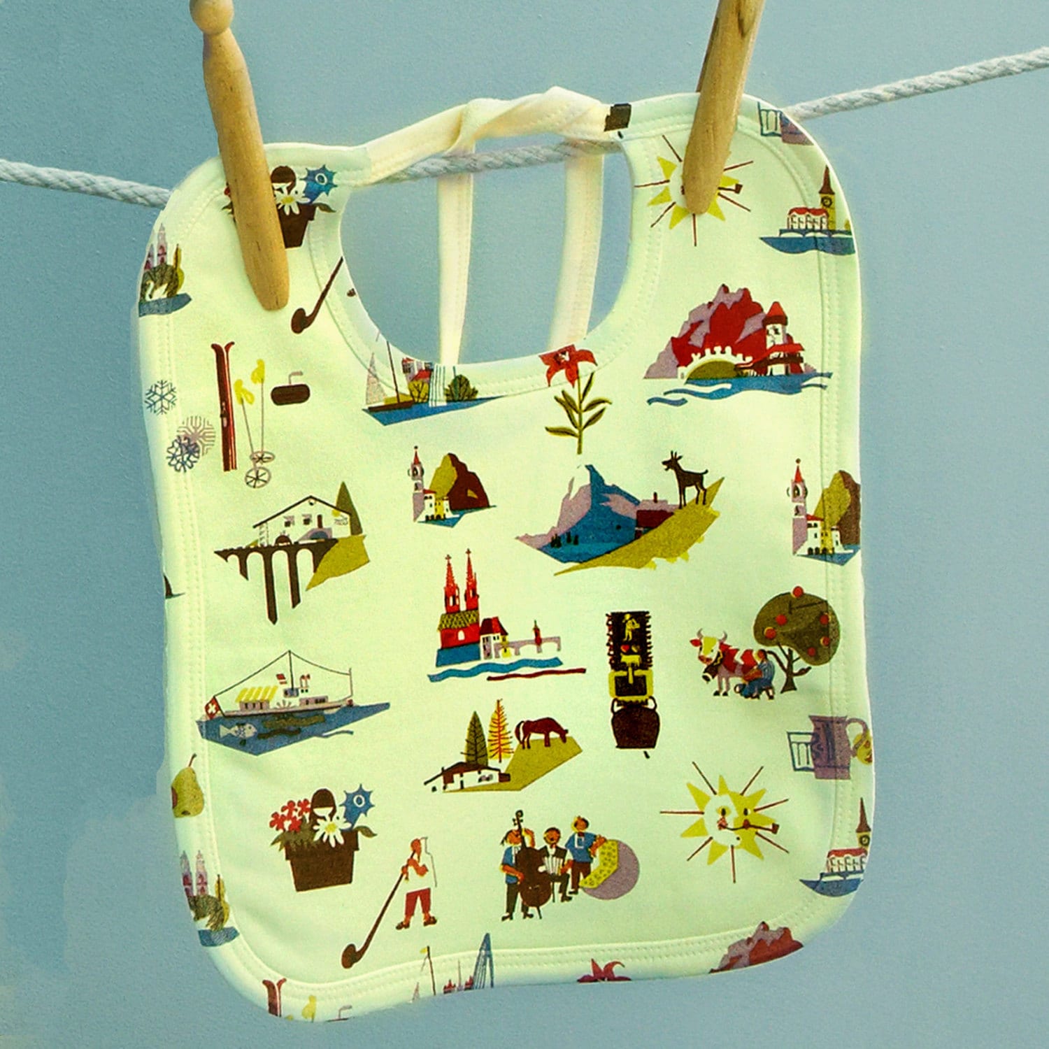 Baby Lätzchen Aus Bio-Baumwolle - Vintage Alpenreise von Etsy - TwistedTweeLtd