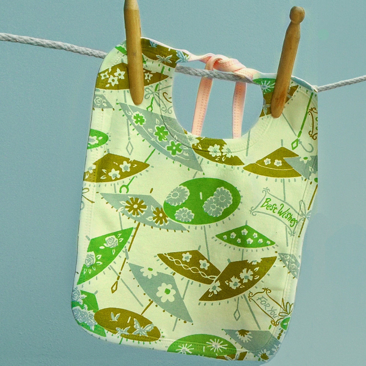 Baby Lätzchen - Vintage Regenschirm Motiv von Etsy - TwistedTweeLtd