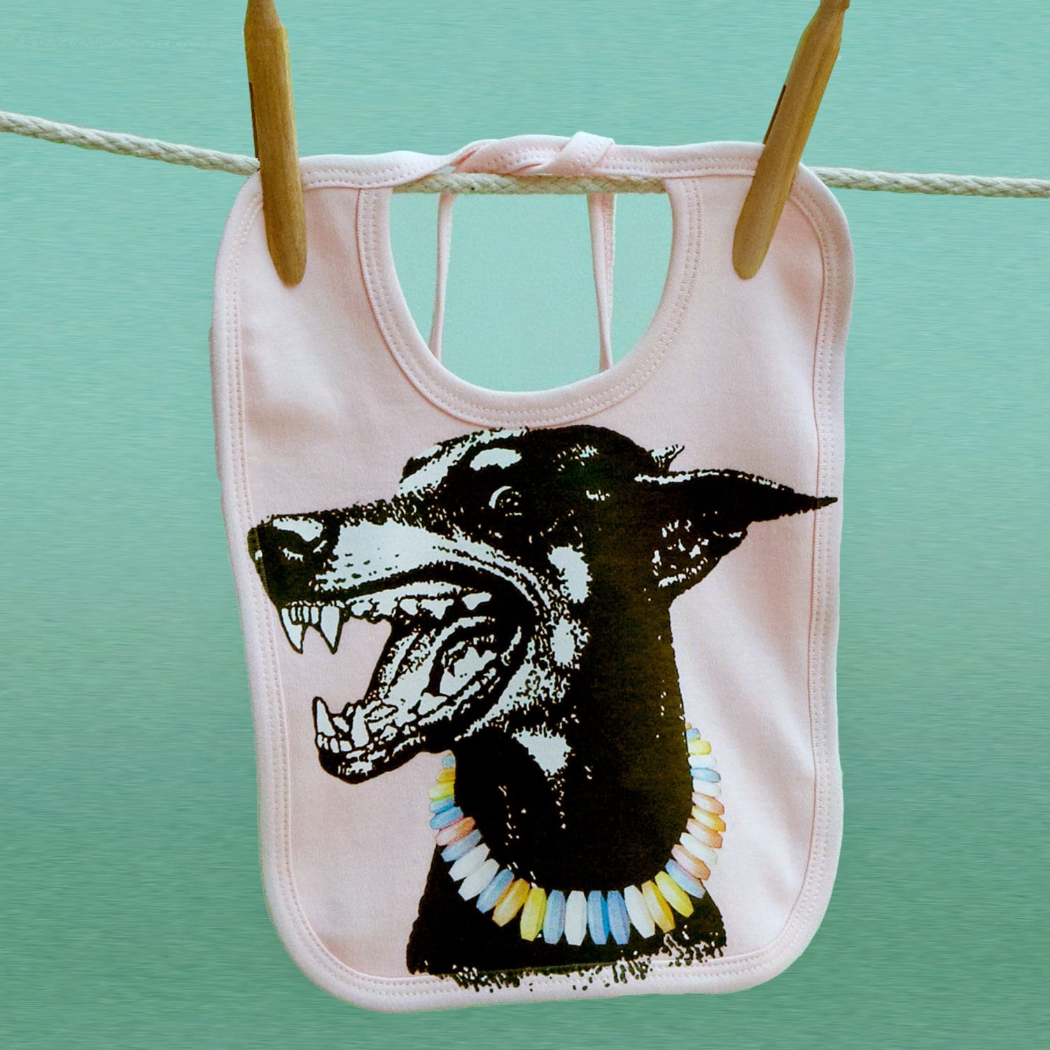 Lustiges Baby Lätzchen - Tollwütiger Hund von Etsy - TwistedTweeLtd