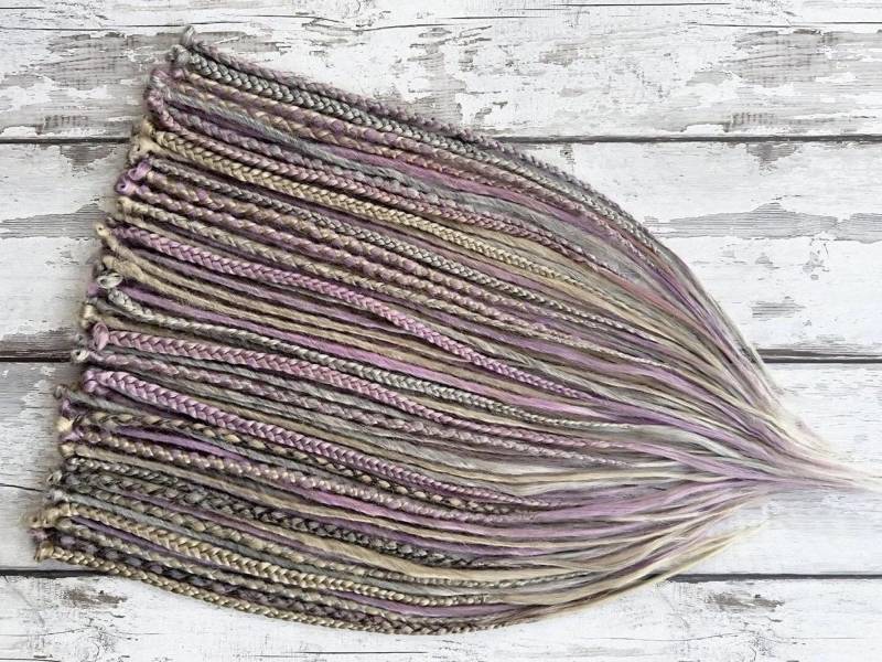 Blond Graue Dread Locks, Silber Lila Single Double End Dread, Weiße Dünne Dreadlocks Für Mermaid Haariges Haar von Etsy - TwodotsDreadsWigs