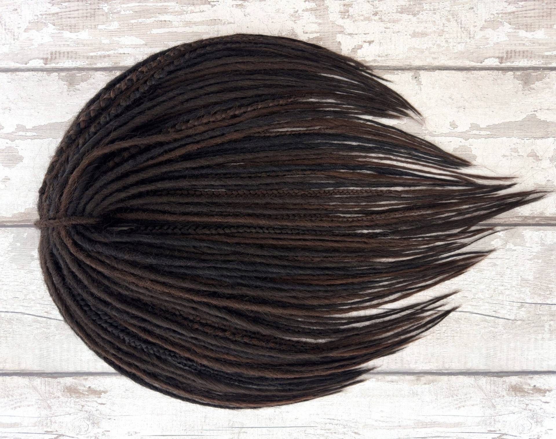Braun Dread Dark Locks, Accent Partial, Single End Double, De Dreadlock Se, Micro Dünne Locken, Soft Loose von Etsy - TwodotsDreadsWigs