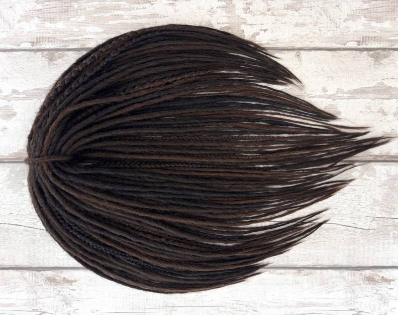 Braun Dread Dark Locks, Accent Partial, Single End Double, De Dreadlock Se, Micro Dünne Locken, Soft Loose von Etsy - TwodotsDreadsWigs