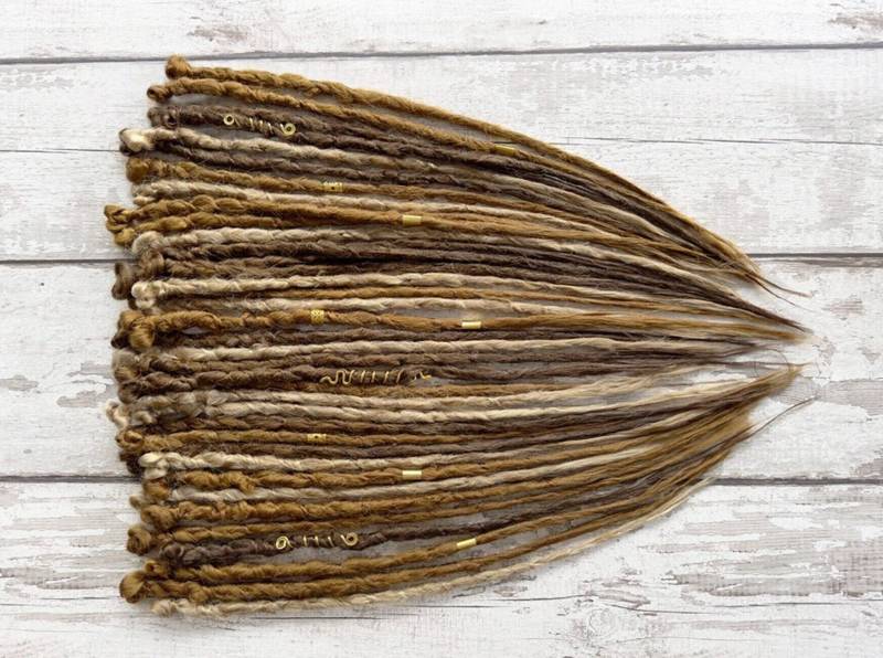 Braune Dreads, Selbst Gehäkelte Einzelstück, Viking Dread Boho, Akzent Dreadlocks, Dreadlocks von Etsy - TwodotsDreadsWigs