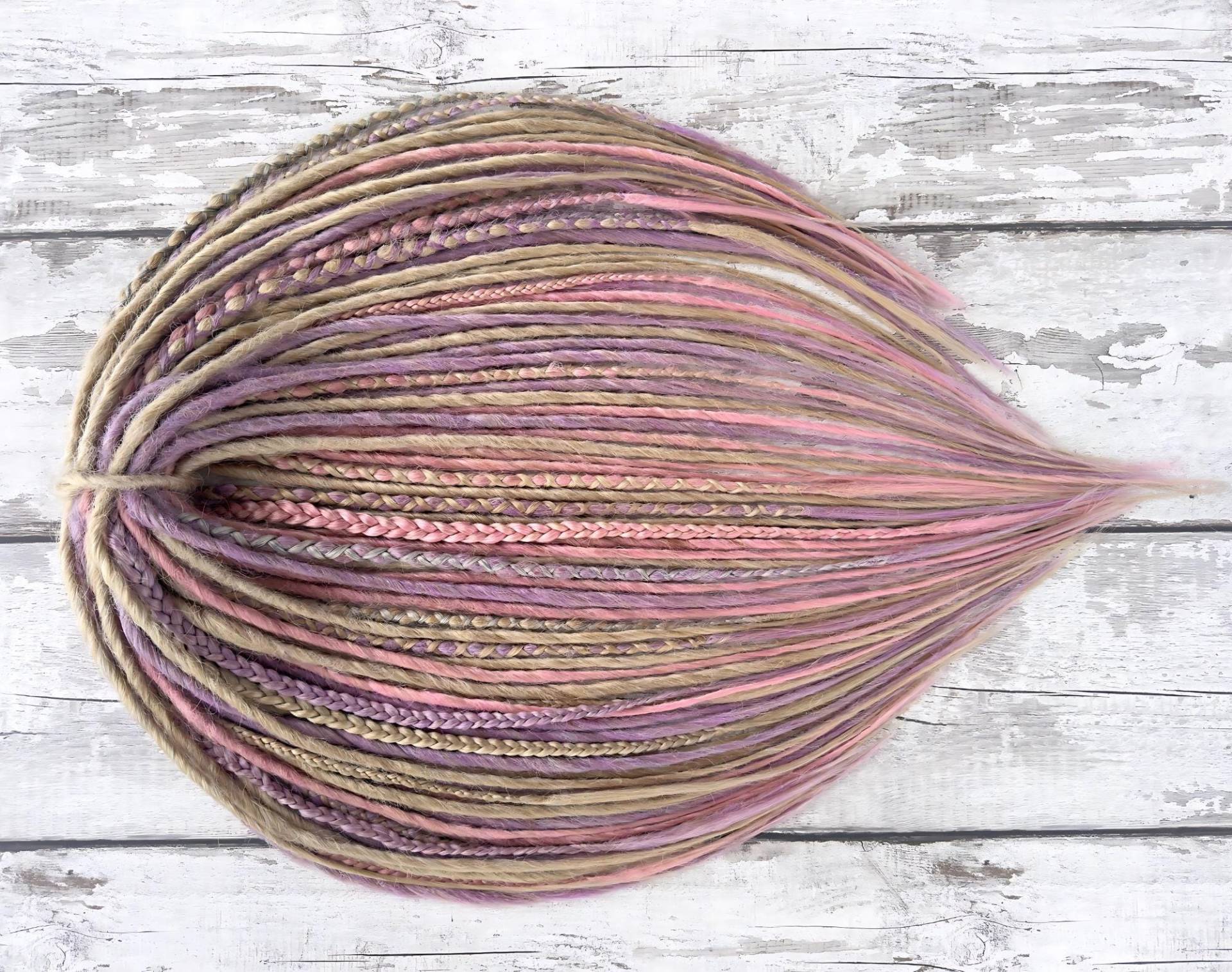 Pinke Dread Blond Locken Erweiterungen, Doppelende Single, Hippie Boho, Vollständiges Set Teilweise, Männer Dreadlocks Frauen von Etsy - TwodotsDreadsWigs