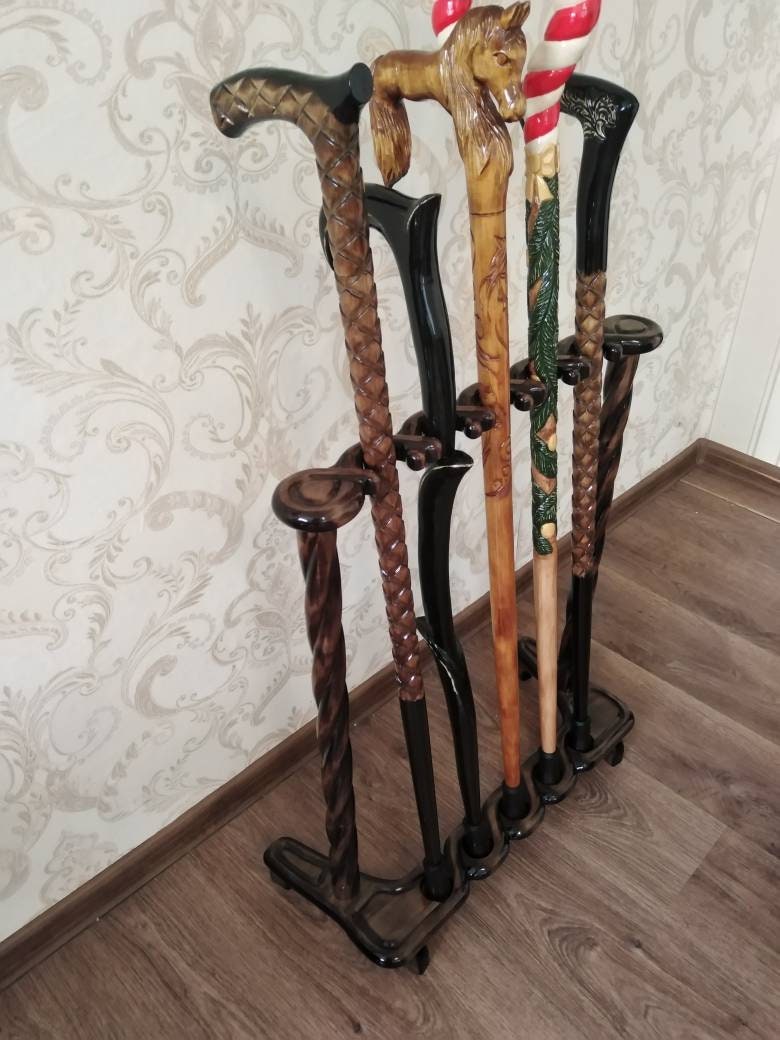 Aus Holz Geschnitzter Stockständer Halter Zum Aufbewahren Von Canes von Etsy - UAWoodArtByMihail