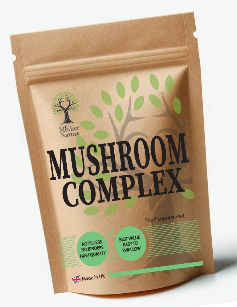 Pilz-Complex-Kapseln 12600 Mg Pilzmischung Chaga, Cordyceps, Lions Mane, Maitake, Reishi, Shiitake Sauberer Natürlicher Pilz-Complex von Etsy - UKmotherNature