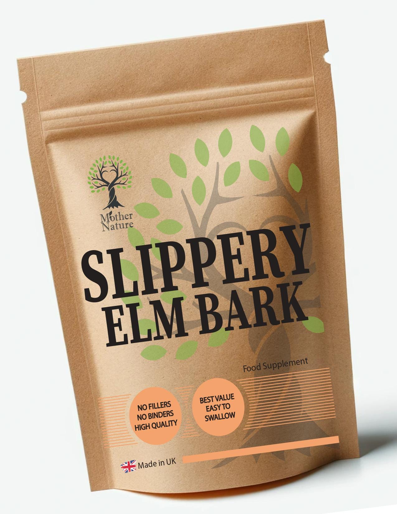 Slippery Elm Bark 550 Mg Kapseln Hochpotente Natürliche Ergänzung Powder Vegan von Etsy - UKmotherNature